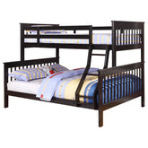 Tampa Furniture Outlet - Coaster - Chapman Wood Twin Over Full Bunk Bed Black - 460259
