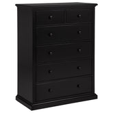 Tampa Furniture Outlet - Coaster - Sumerlin 6-drawer Bedroom Chest of Drawers Black - 460595BLK