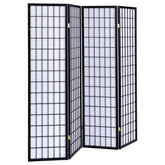Tampa Furniture Outlet - Coaster - Roberto 4-Panel Room Divider Folding Shoji Screen Black - 4624