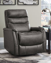 Tampa Furniture Outlet Lutz - Ashley Furniture - Riptyme Living Room - Swivel Glider Recliner / Quarry - 4640261