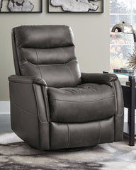 Tampa Furniture Outlet Lutz - Ashley Furniture - Riptyme Living Room - Swivel Glider Recliner / Quarry - 4640261