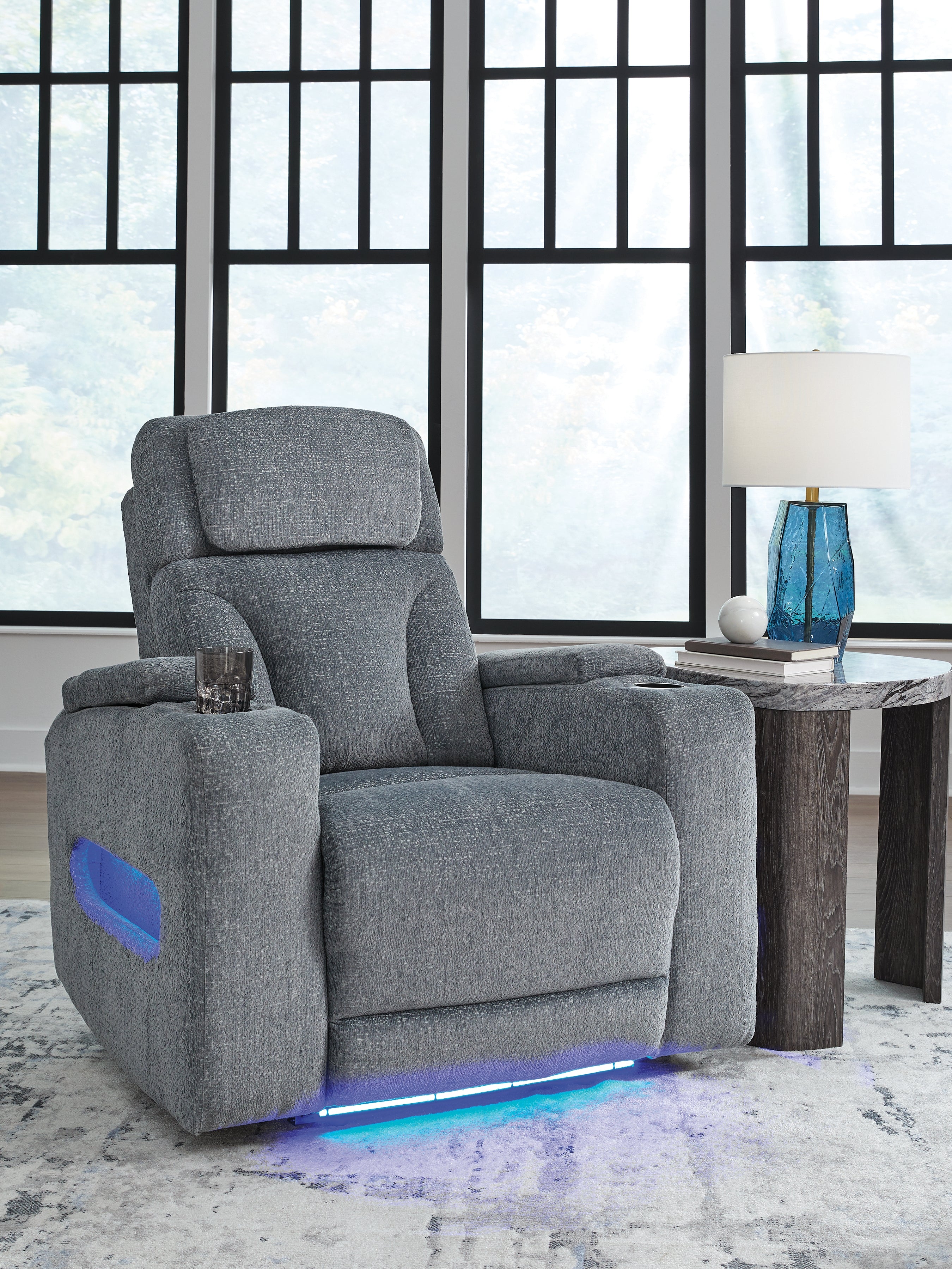 Tampa Furniture Outlet Lutz - Ashley Furniture - Studio Cave Living Room - PWR Recliner/ADJ Headrest / Steel - PC4980213