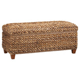 Tampa Furniture Outlet - Coaster - Laughton Hand-Woven Banana Leaf Storage Bench Amber - 500215