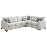 Tampa Furniture Outlet - Coaster - Ashford Chenille Upholstered Sleeper Sectional Sofa Greige - 500818