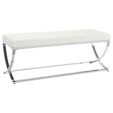 Tampa Furniture Outlet - Coaster - Walton Leatherette Upholstered Tufted Accent Bench White - 501157