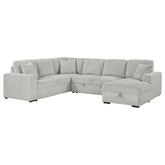 Tampa Furniture Outlet - Coaster - Devonshire Sleeper Sectional Sofa Storage Chaise Grey - 501208