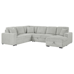 Tampa Furniture Outlet - Coaster - Devonshire Sleeper Sectional Sofa Storage Chaise Grey - 501208