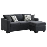 Tampa Furniture Outlet - Coaster - Storey Upholstered Sleeper Sectional Chaise Sofa Dark Grey - 504777
