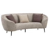 Tampa Furniture Outlet - Coaster - Ellorie Upholstered Channel Back Curved Sofa Beige - 504837