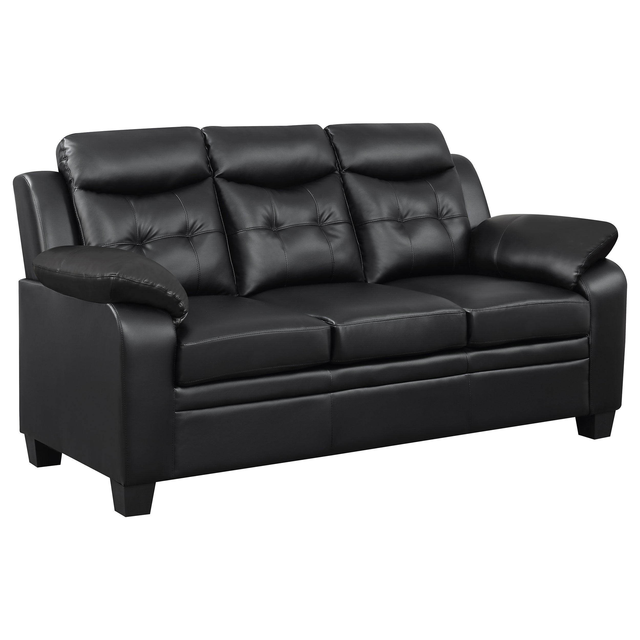Tampa Furniture Outlet - Coaster - Finley Upholstered Padded Arm Tufted Sofa Black - 506551