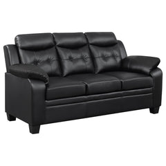 Tampa Furniture Outlet - Coaster - Finley Upholstered Padded Arm Tufted Sofa Black - 506551