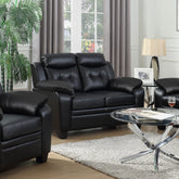 Tampa Furniture Outlet - Coaster - Finley Upholstered Padded Arm Tufted Loveseat Black - 506552