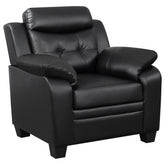 Tampa Furniture Outlet - Coaster - Finley Upholstered Padded Arm Tufted Accent Chair Black - 506553