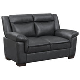 Tampa Furniture Outlet - Coaster - Arabella Upholstered Padded Arm Loveseat Grey - 506592