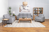 Tampa Furniture Outlet - Coaster - Bowen 3-piece Upholstered Track Arm Tufted Sofa Set Grey - 506781-S3