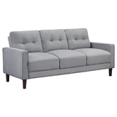 Tampa Furniture Outlet - Coaster - Bowen Upholstered Track Arm Tufted Sofa Grey - 506781