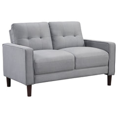Tampa Furniture Outlet - Coaster - Bowen Upholstered Track Arm Tufted Loveseat Grey - 506782
