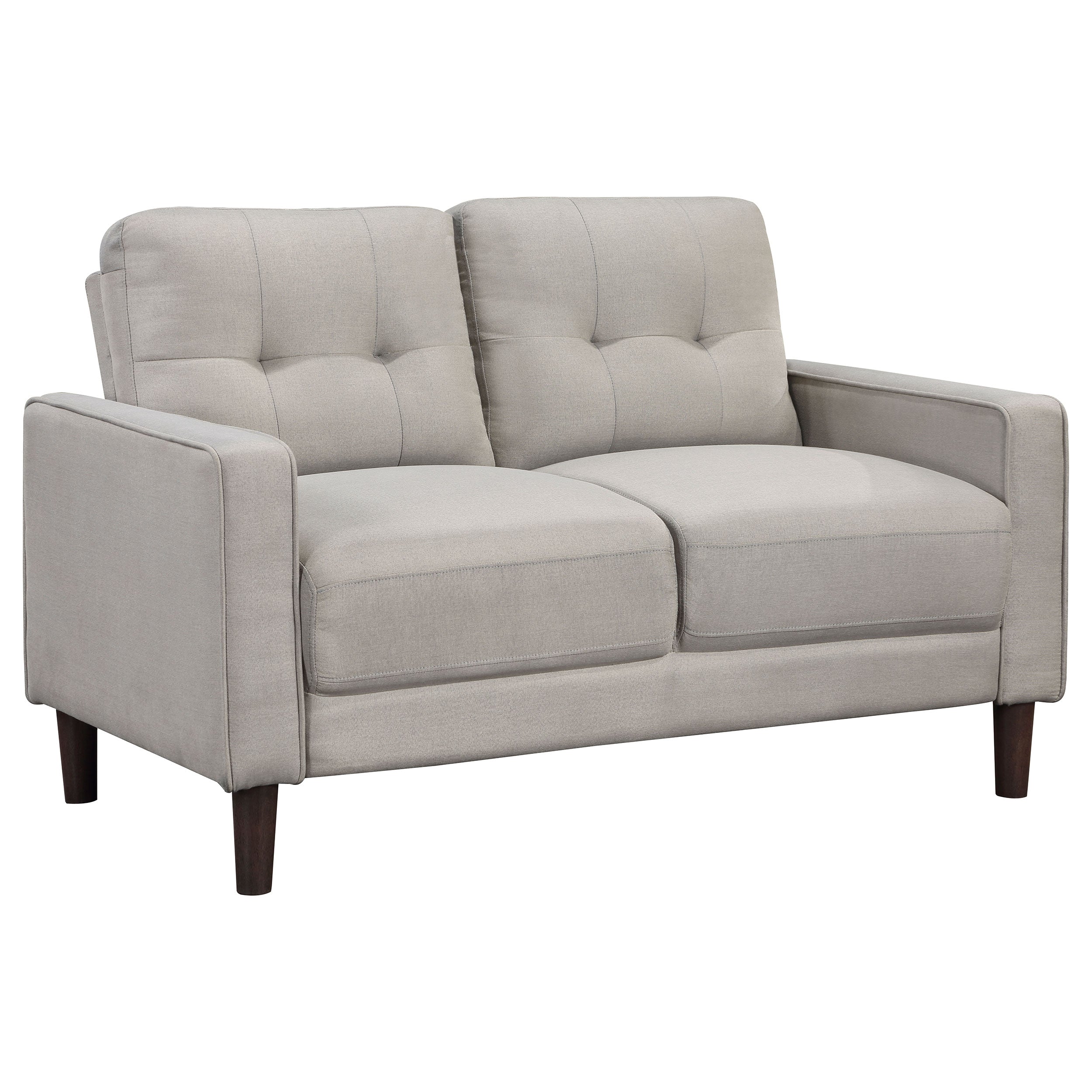 Tampa Furniture Outlet - Coaster - Bowen Upholstered Track Arm Tufted Loveseat Beige - 506786