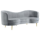 Tampa Furniture Outlet - Coaster - Sophia Upholstered Channel Tufted Sofa Grey - 506864
