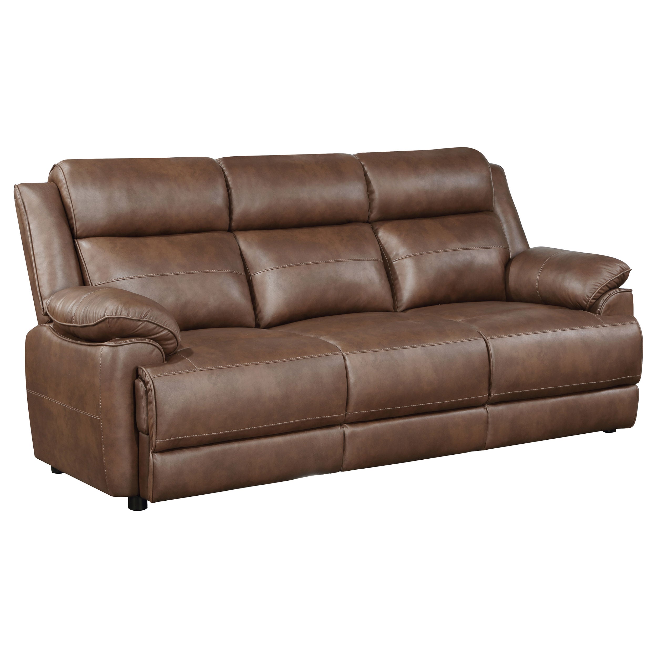 Tampa Furniture Outlet - Coaster - Ellington Upholstered Padded Arm Sofa Dark Brown - 508281