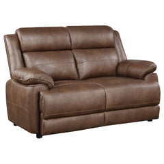 Tampa Furniture Outlet - Coaster - Ellington Upholstered Padded Arm Loveseat Dark Brown - 508282