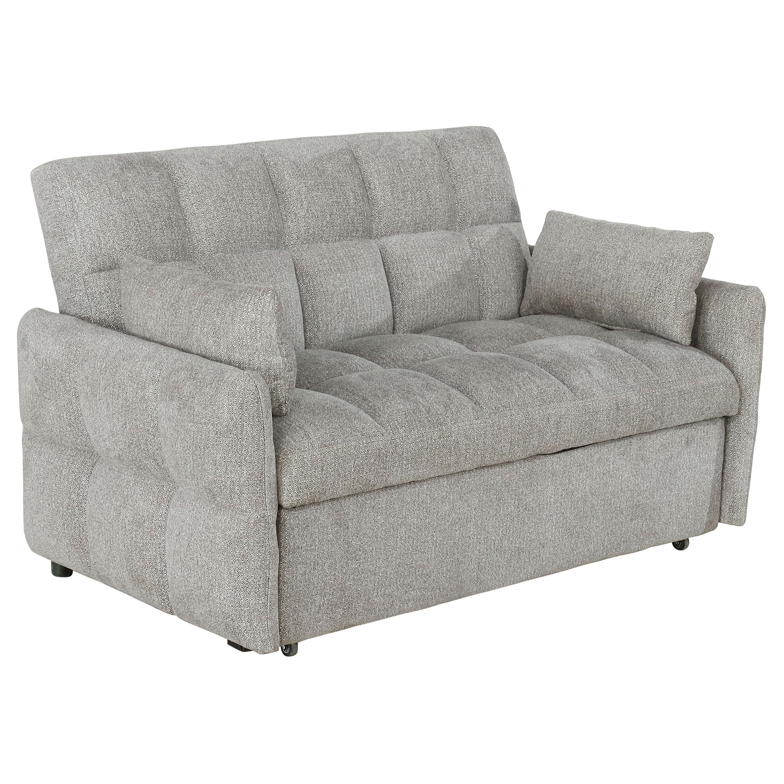 Tampa Furniture Outlet - Coaster - Cotswold Upholstered Convertible Sleeper Sofa Bed Light Grey - 508307