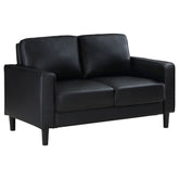 Tampa Furniture Outlet - Coaster - Ruth Upholstered Track Arm Loveseat Black - 508362