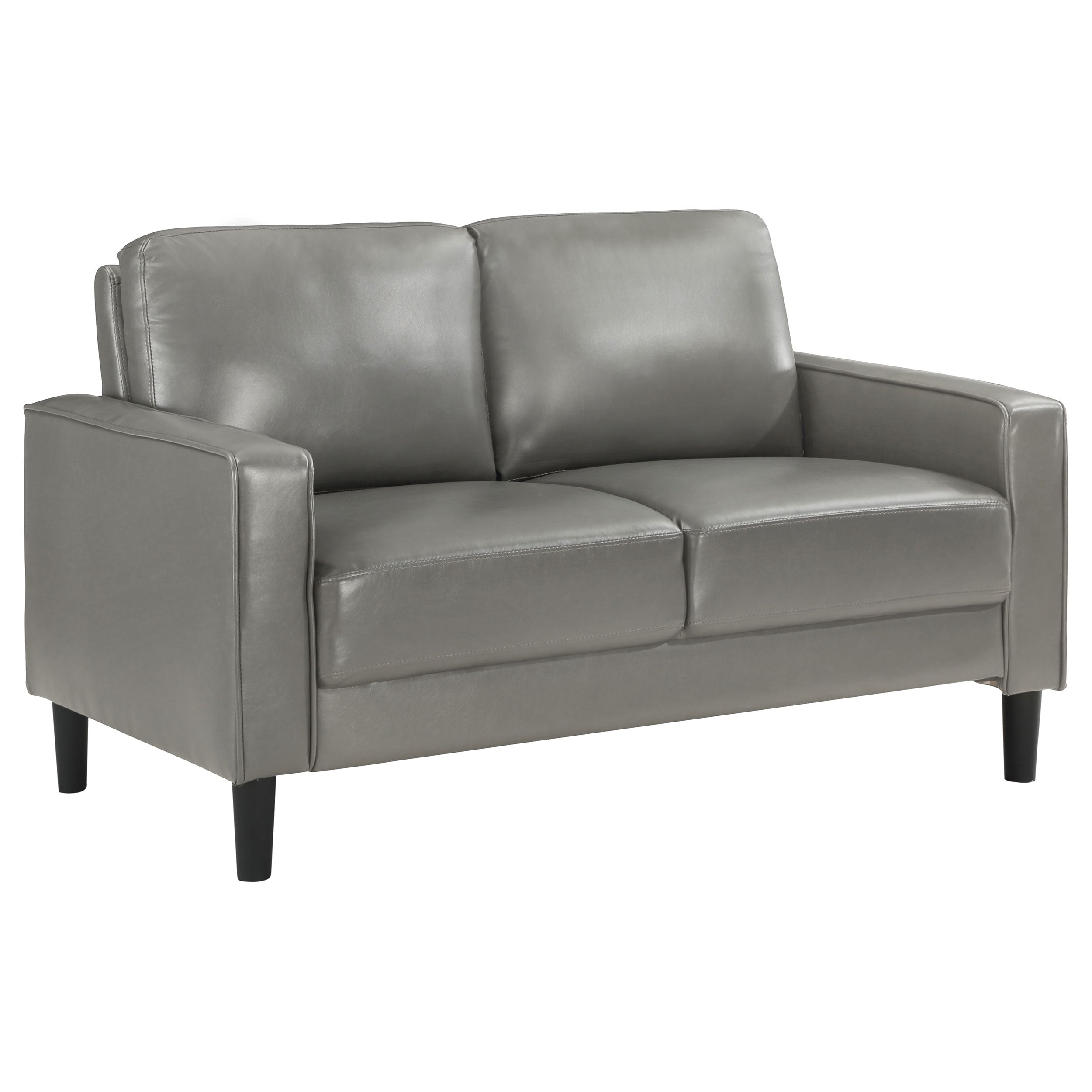 Tampa Furniture Outlet - Coaster - Ruth Upholstered Track Arm Loveseat Grey - 508366