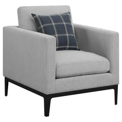 Tampa Furniture Outlet - Coaster - Apperson Upholstered Track Arm Accent Chair Light Grey - 508683