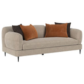 Tampa Furniture Outlet - Coaster - Jade Chenille Upholstered Sculpted Track Arm Sofa Latte - 509411