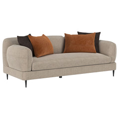 Tampa Furniture Outlet - Coaster - Jade Chenille Upholstered Sculpted Track Arm Sofa Latte - 509411