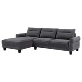 Tampa Furniture Outlet - Coaster - Caspian Upholstered Curved Arm Chaise Sectional Sofa Grey - 509540