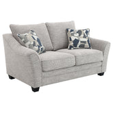Tampa Furniture Outlet - Coaster - Tomkins Boucle Upholstered Loveseat Light Grey - 509672