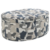 Tampa Furniture Outlet - Coaster - Tomkins Oval Upholstered Storage Ottoman Indigo Blue - 509674
