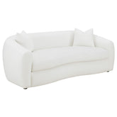 Tampa Furniture Outlet - Coaster - Isabella Faux Sheepskin Upholstered Sofa Natural - 509871