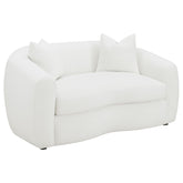 Tampa Furniture Outlet - Coaster - Isabella Faux Sheepskin Upholstered Loveseat Natural - 509872