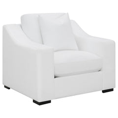 Tampa Furniture Outlet - Coaster - Ashlyn Upholstered Sloped Arm Accent Chair White - 509893