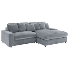 Tampa Furniture Outlet - Coaster - Blaine Upholstered Reversible Chaise Sectional Sofa Fog - 509900