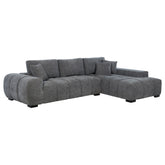 Tampa Furniture Outlet - Coaster - Octavia Upholstered Sectional Chaise Sofa Charcoal Grey - 509965