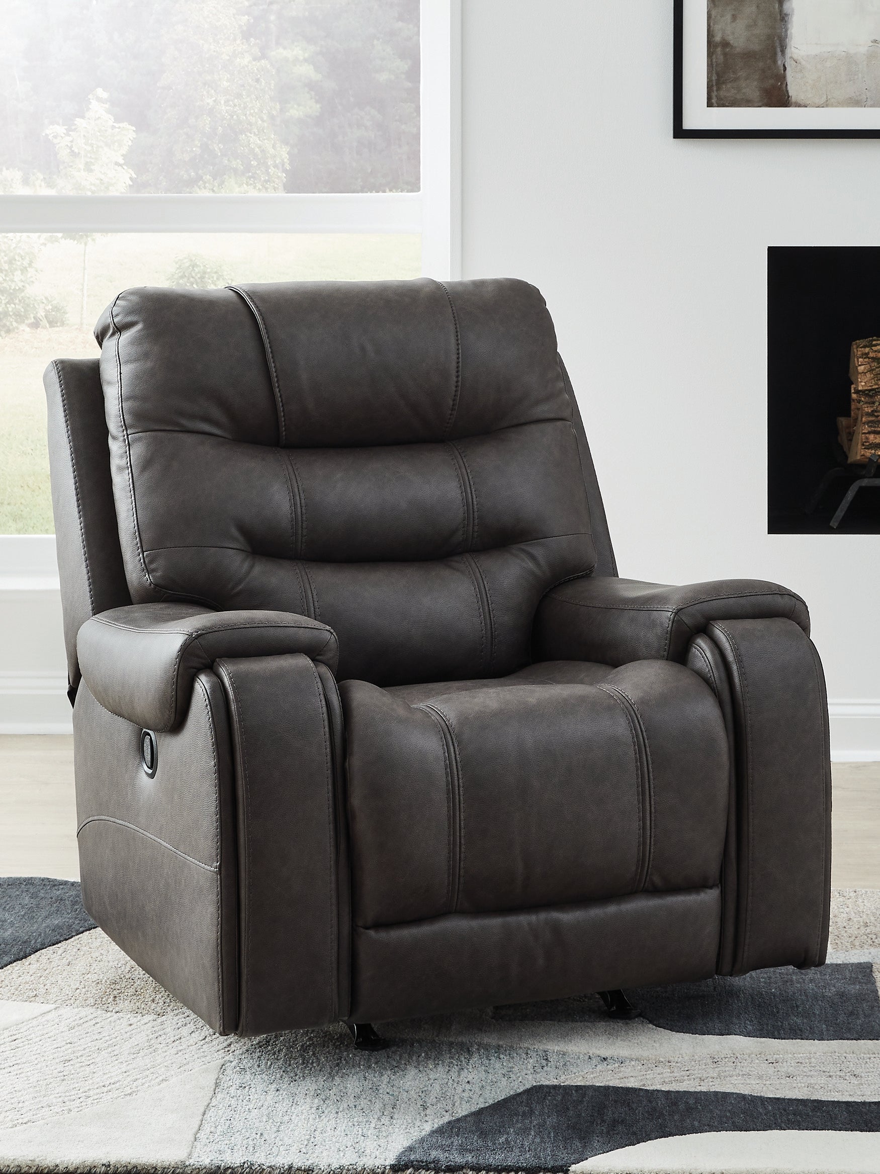 Tampa Furniture Outlet Lutz - Ashley Furniture - Femley Living Room - Rocker Recliner / Smoke - PC5330625