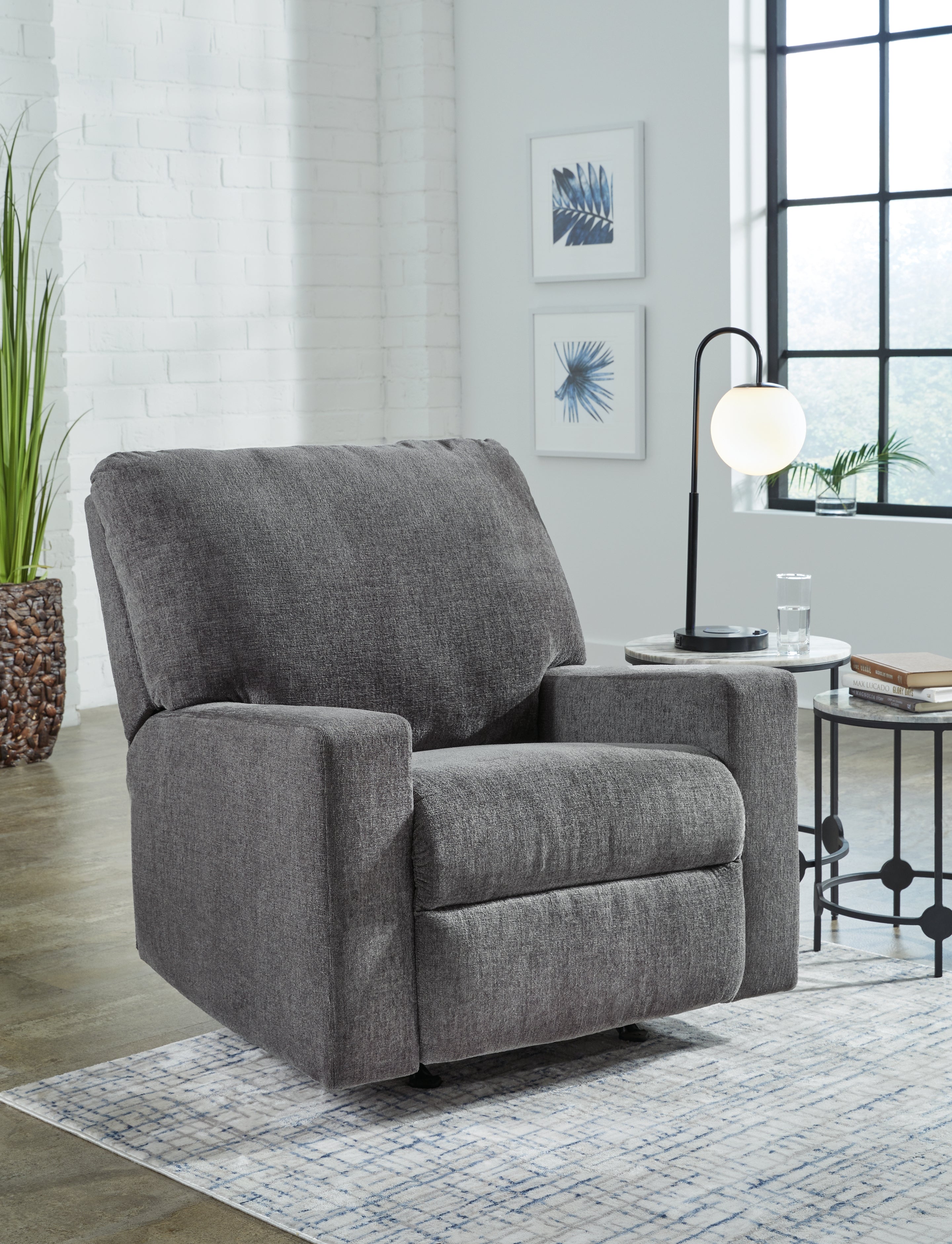 Tampa Furniture Outlet Lutz - Ashley Furniture - Rannis Living Room - Rocker Recliner / Pewter - 5360225