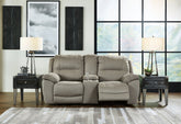 Tampa Furniture Outlet Lutz - Ashley Furniture - Next-Gen Gaucho Living Room - DBL REC PWR Loveseat w/Console / Putty - 5420396