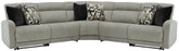 Tampa Furniture Outlet Lutz - Ashley Furniture - Colleyville Sectional - 5-Piece Power Reclining Sectional / Stone - 54405S6