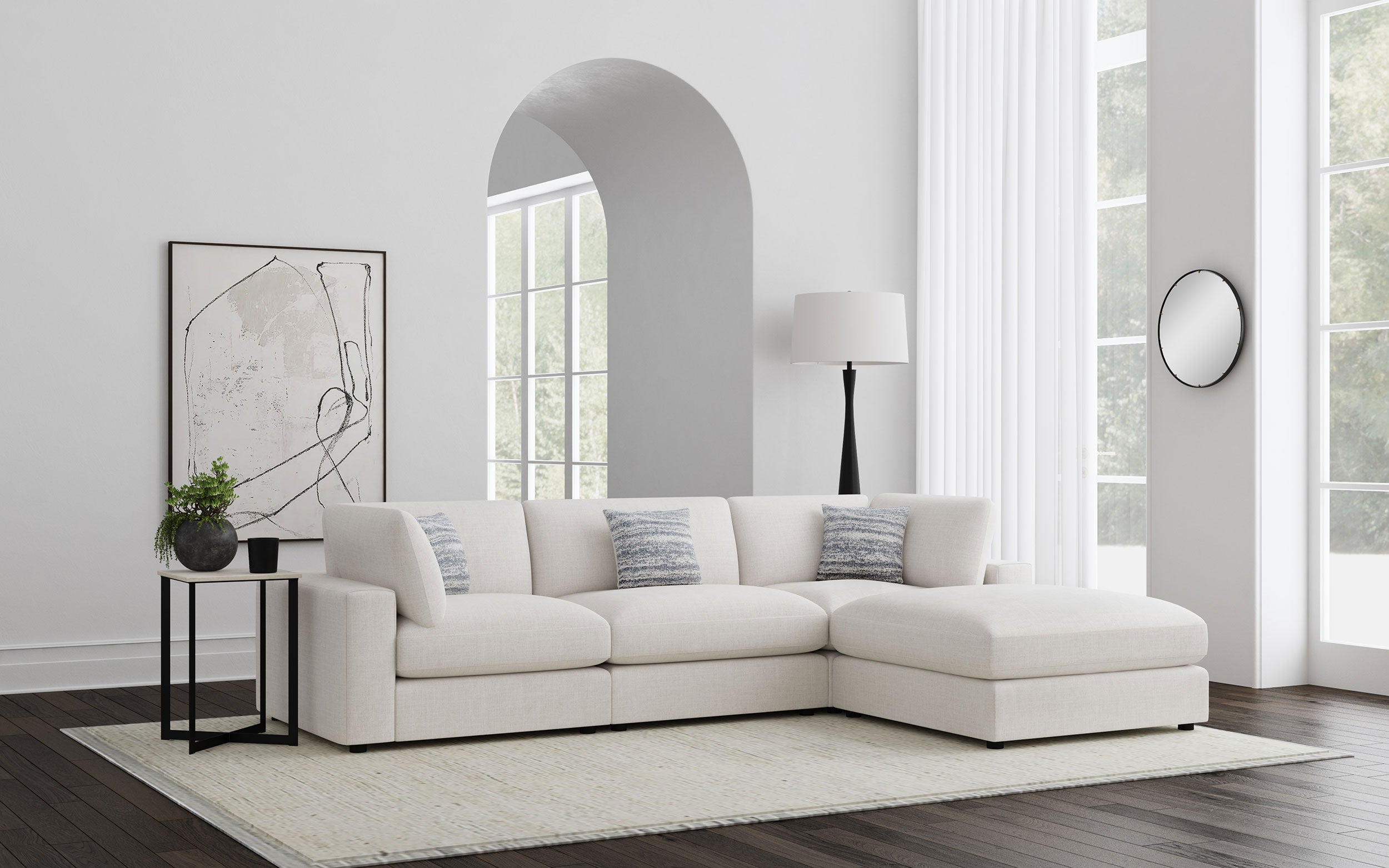 Tampa Furniture Outlet - Coaster - Serene 4-piece Upholstered Modular Sectional Sofa Beige - 551321-SETB