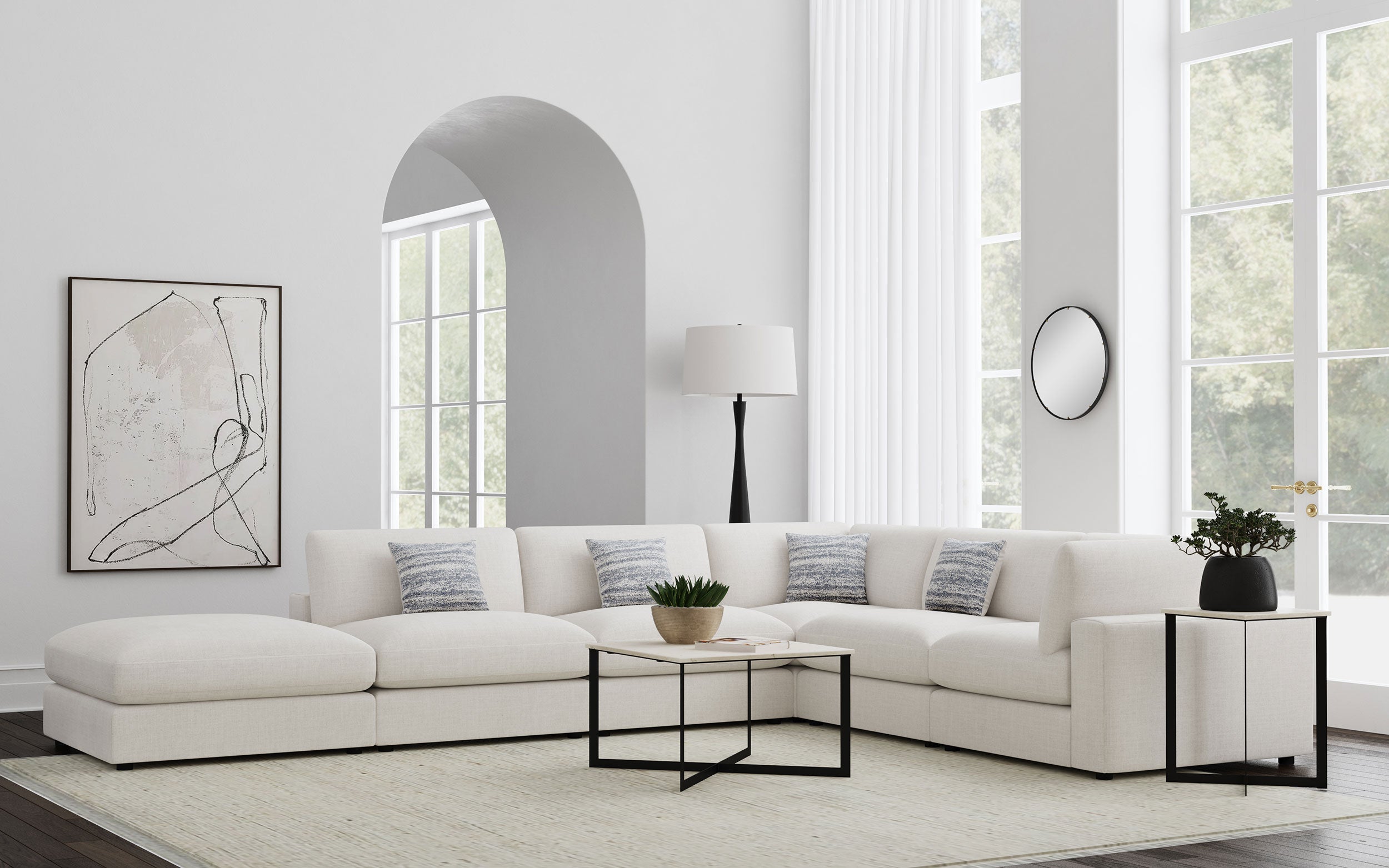 Tampa Furniture Outlet - Coaster - Serene 6-piece Upholstered Modular Sectional Sofa Beige - 551321-SET