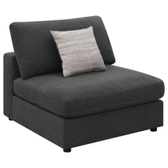 Tampa Furniture Outlet - Coaster - Serene Upholstered Armless Chair Charcoal - 551324