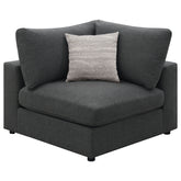 Tampa Furniture Outlet - Coaster - Serene Upholstered Corner Charcoal - 551325