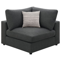 Tampa Furniture Outlet - Coaster - Serene Upholstered Corner Charcoal - 551325