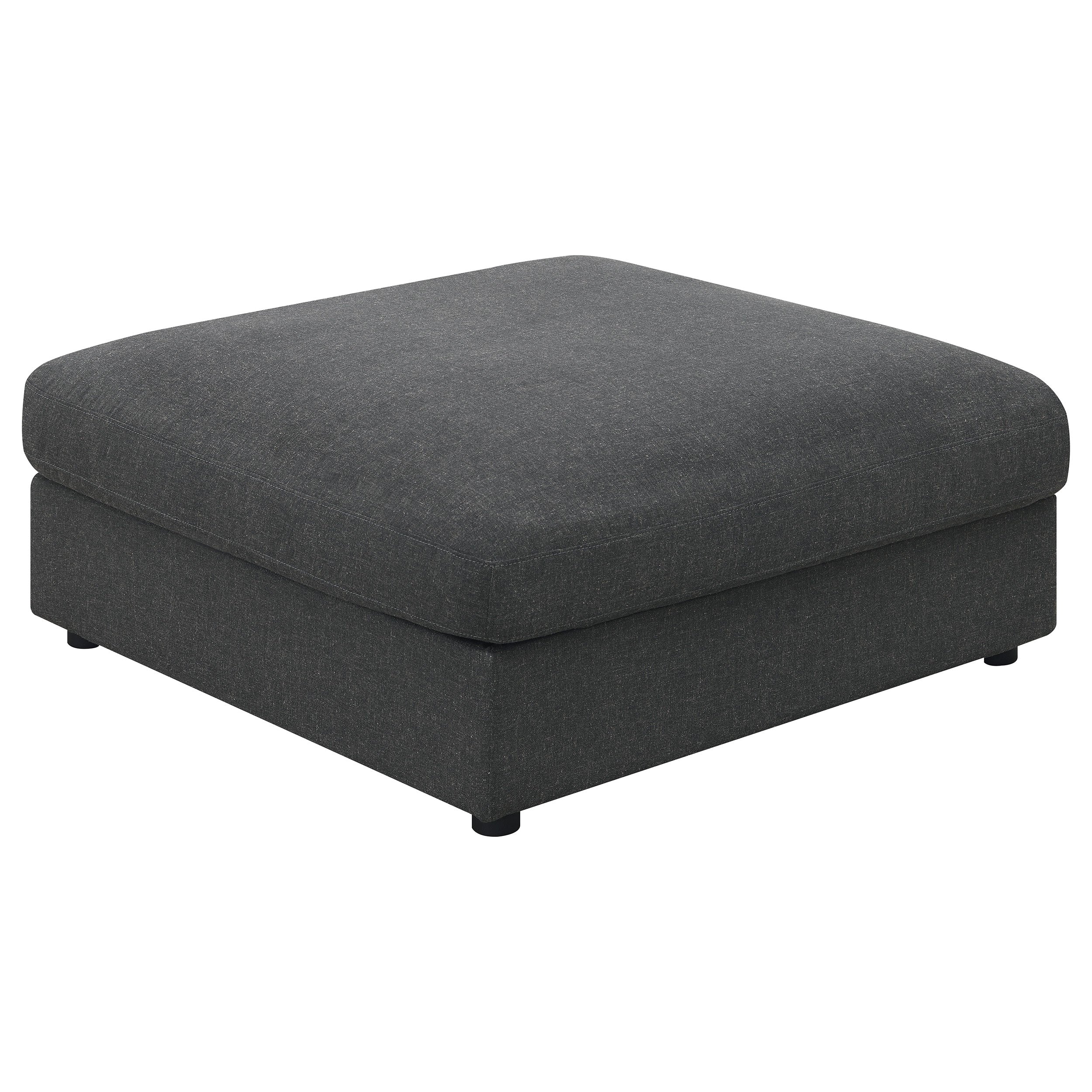 Tampa Furniture Outlet - Coaster - Serene Square Upholstered Ottoman Charcoal - 551326