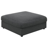 Tampa Furniture Outlet - Coaster - Serene Square Upholstered Ottoman Charcoal - 551326